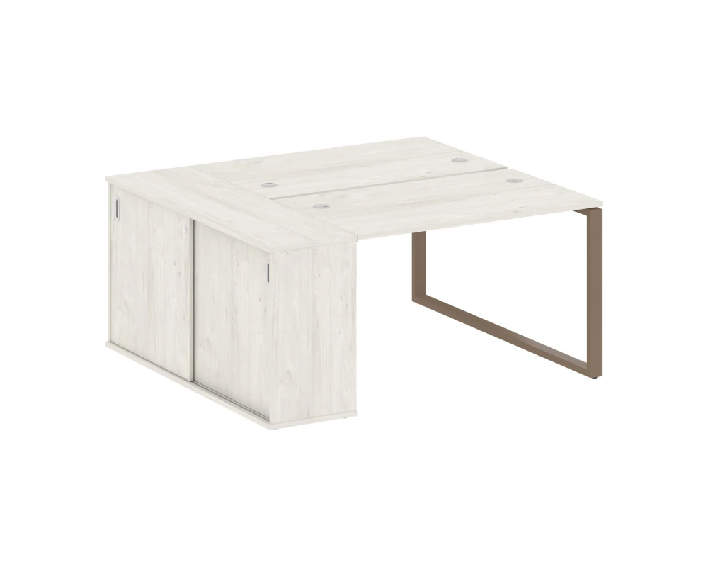 Рабочая станция с шкафом-купе на О-образном м/к 1610x1475x750 Метал Систем / Metal System