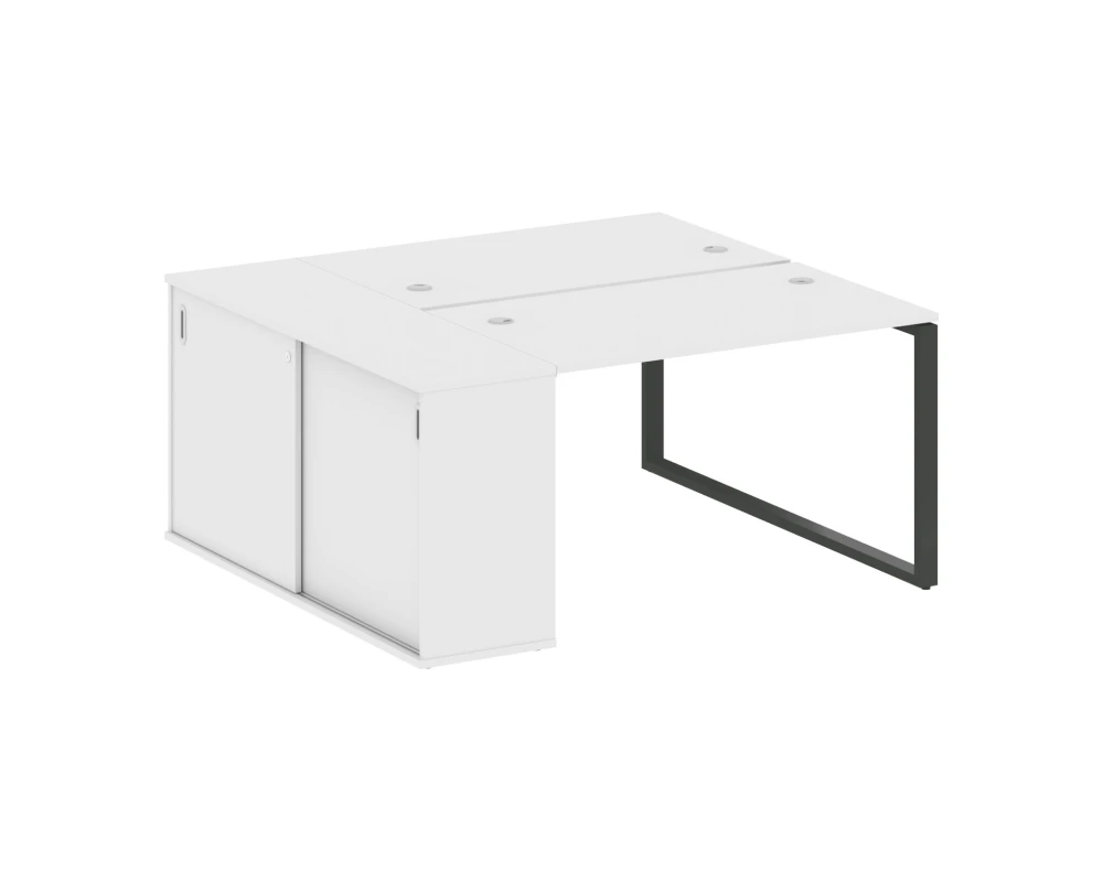 Рабочая станция с шкафом-купе на О-образном м/к 1610x1475x750 Метал Систем / Metal System