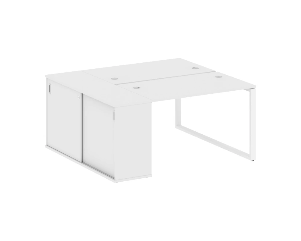 Рабочая станция с шкафом-купе на О-образном м/к 1610x1475x750 Метал Систем / Metal System