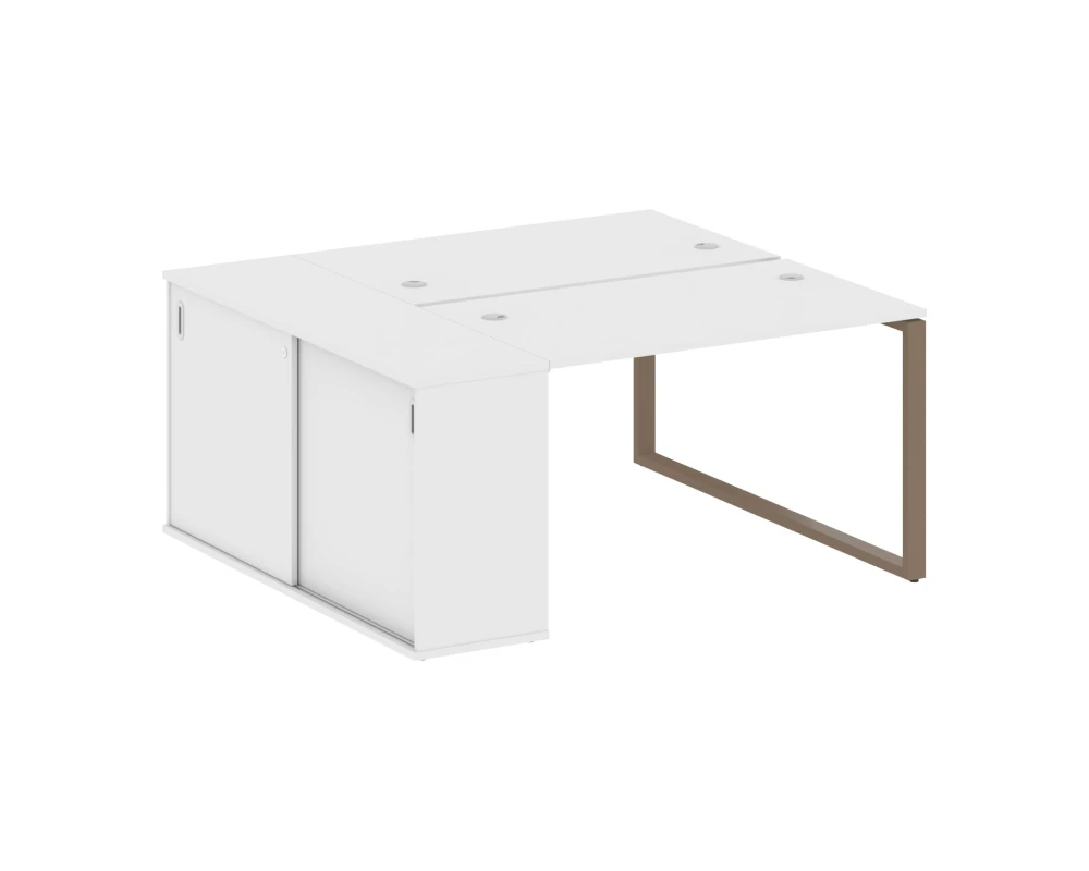 Рабочая станция с шкафом-купе на О-образном м/к 1610x1475x750 Метал Систем / Metal System