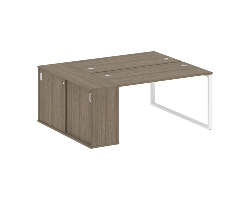 Рабочая станция с шкафом-купе на О-образном м/к 1810x1475x750 Метал Систем / Metal System