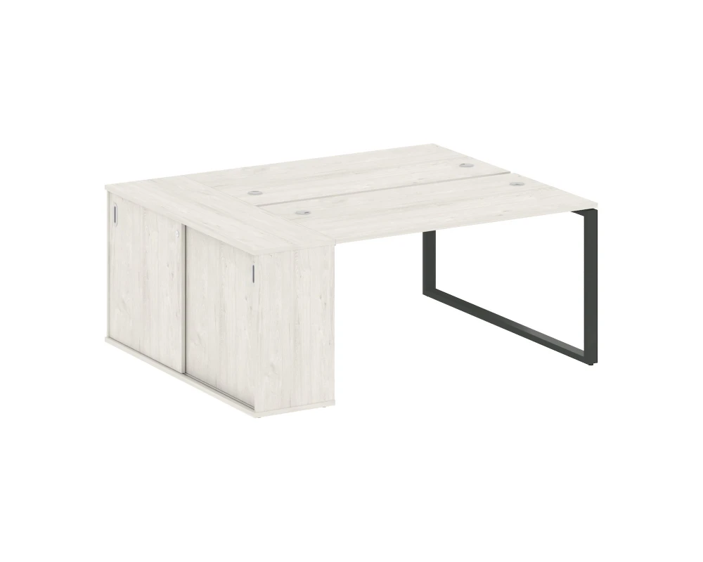 Рабочая станция с шкафом-купе на О-образном м/к 1810x1475x750 Метал Систем / Metal System