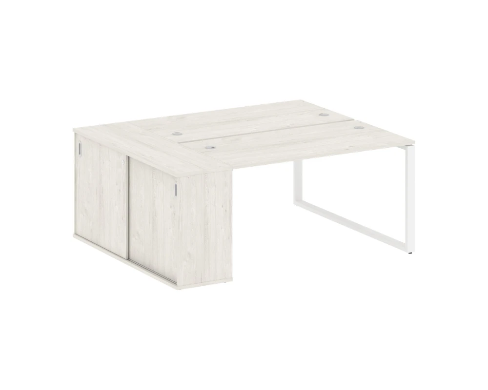 Рабочая станция с шкафом-купе на О-образном м/к 1810x1475x750 Метал Систем / Metal System