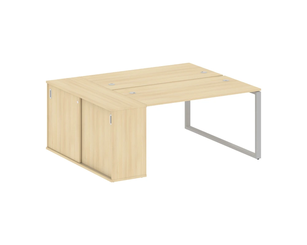 Рабочая станция с шкафом-купе на О-образном м/к 1810x1475x750 Метал Систем / Metal System