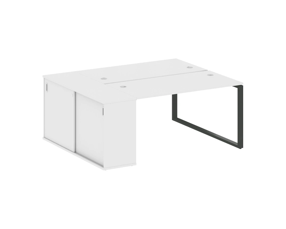 Рабочая станция с шкафом-купе на О-образном м/к 1810x1475x750 Метал Систем / Metal System