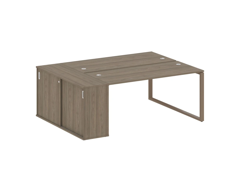 Рабочая станция с шкафом-купе на О-образном м/к 2010x1475x750 Метал Систем / Metal System