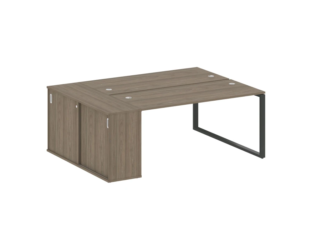 Рабочая станция с шкафом-купе на О-образном м/к 2010x1475x750 Метал Систем / Metal System