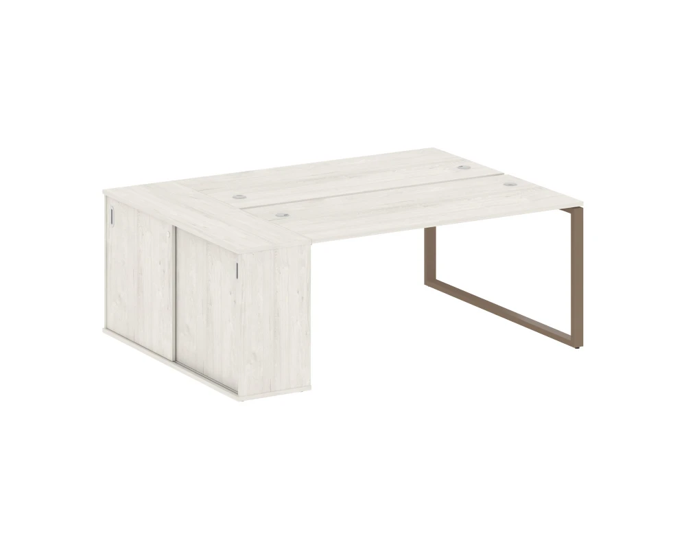 Рабочая станция с шкафом-купе на О-образном м/к 2010x1475x750 Метал Систем / Metal System