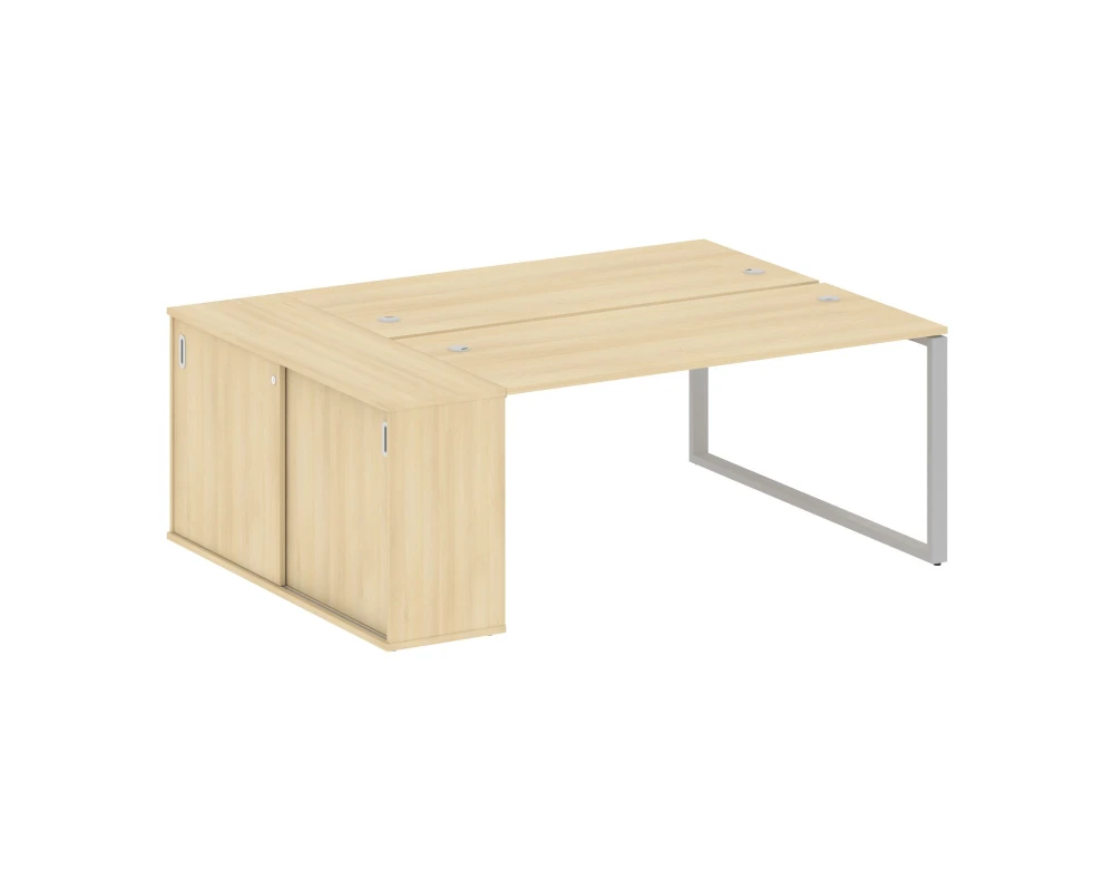 Рабочая станция с шкафом-купе на О-образном м/к 2010x1475x750 Метал Систем / Metal System