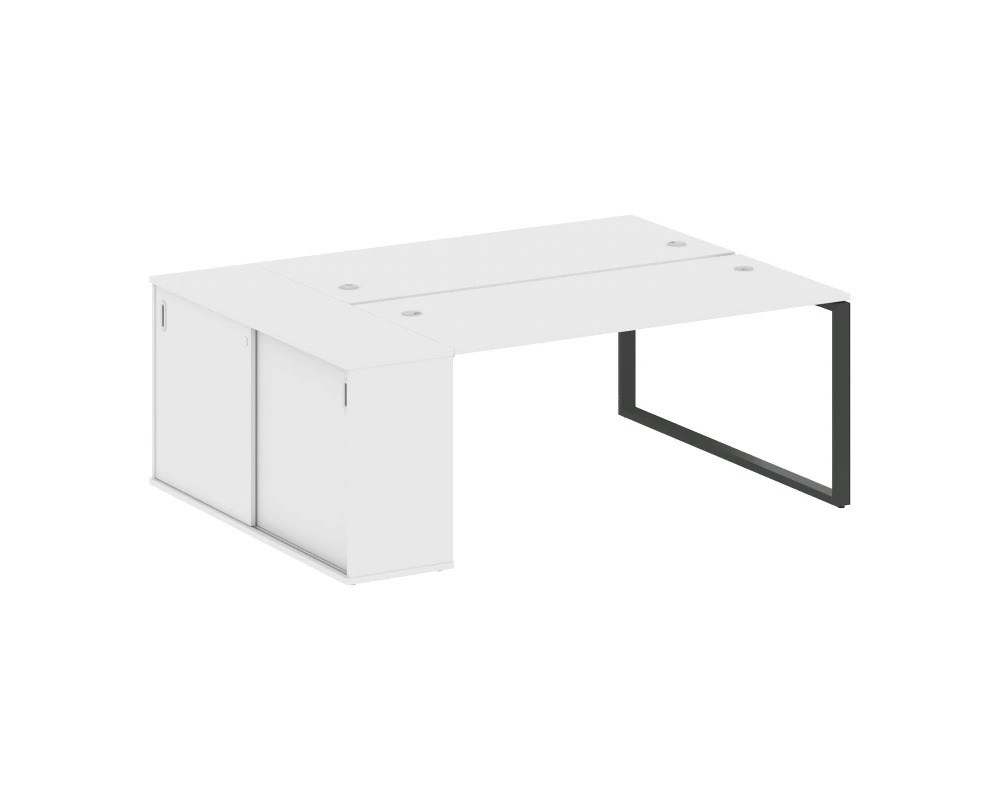 Рабочая станция с шкафом-купе на О-образном м/к 2010x1475x750 Метал Систем / Metal System