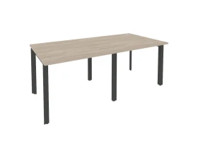 Стол переговорный (2 столешницы) на П-образном м/к 1960x980x750 Оникс / Onix images