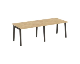 Стол переговорный (2 столешницы), опоры - массив дерева 236x98x75 Оникс Вуд / Onix Wood images