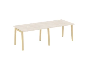 Стол переговорный (2 столешницы), опоры - массив дерева 236x98x75 Оникс Вуд / Onix Wood images