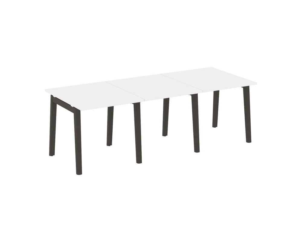 Стол переговорный (3 столешницы), опоры - массив дерева 234x98x75 Оникс Вуд / Onix Wood