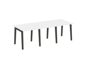 Стол переговорный (3 столешницы), опоры - массив дерева 234x98x75 Оникс Вуд / Onix Wood images