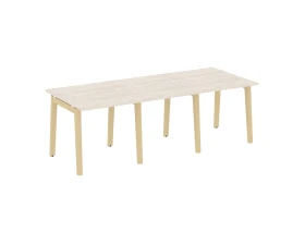 Стол переговорный (3 столешницы), опоры - массив дерева 234x98x75 Оникс Вуд / Onix Wood images