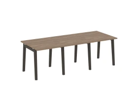 Стол переговорный (3 столешницы), опоры - массив дерева 234x98x75 Оникс Вуд / Onix Wood images