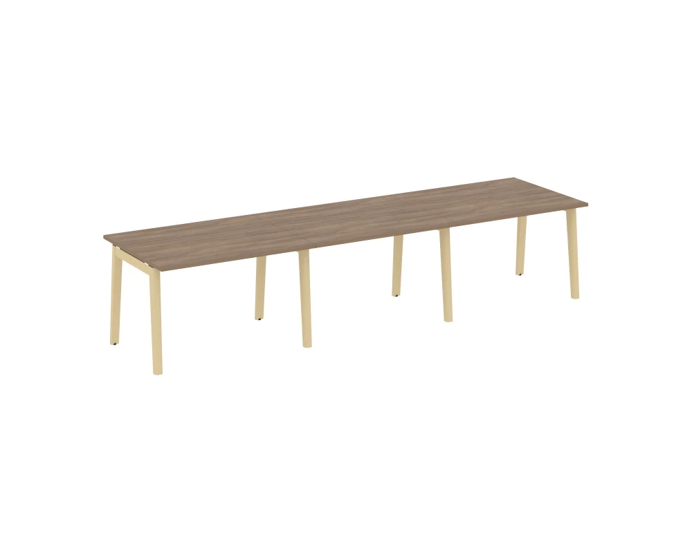 Стол переговорный (3 столешницы), опоры - массив дерева 354x98x75 Оникс Вуд / Onix Wood