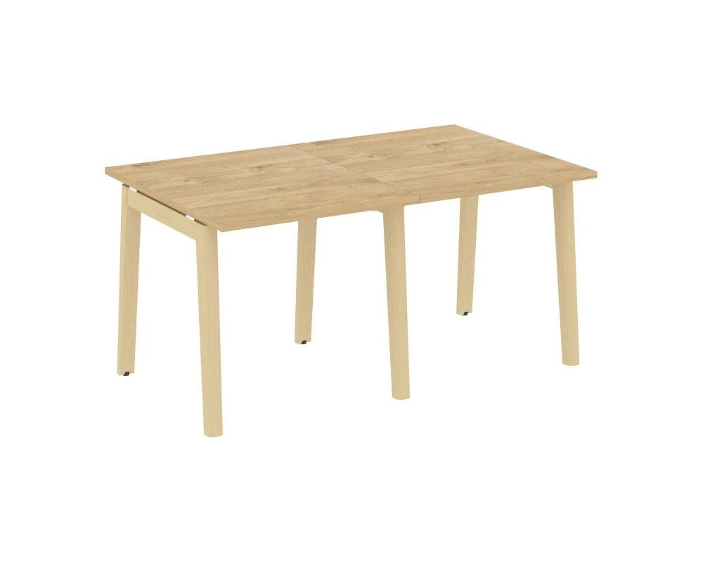 Стол переговорный (2 столешницы), опоры - массив дерева 156x98x75 Оникс Вуд / Onix Wood