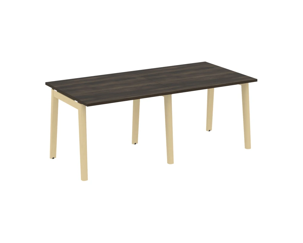 Стол переговорный (2 столешницы), опоры - массив дерева 196x98x75 Оникс Вуд / Onix Wood