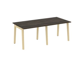 Стол переговорный (2 столешницы), опоры - массив дерева 196x98x75 Оникс Вуд / Onix Wood images