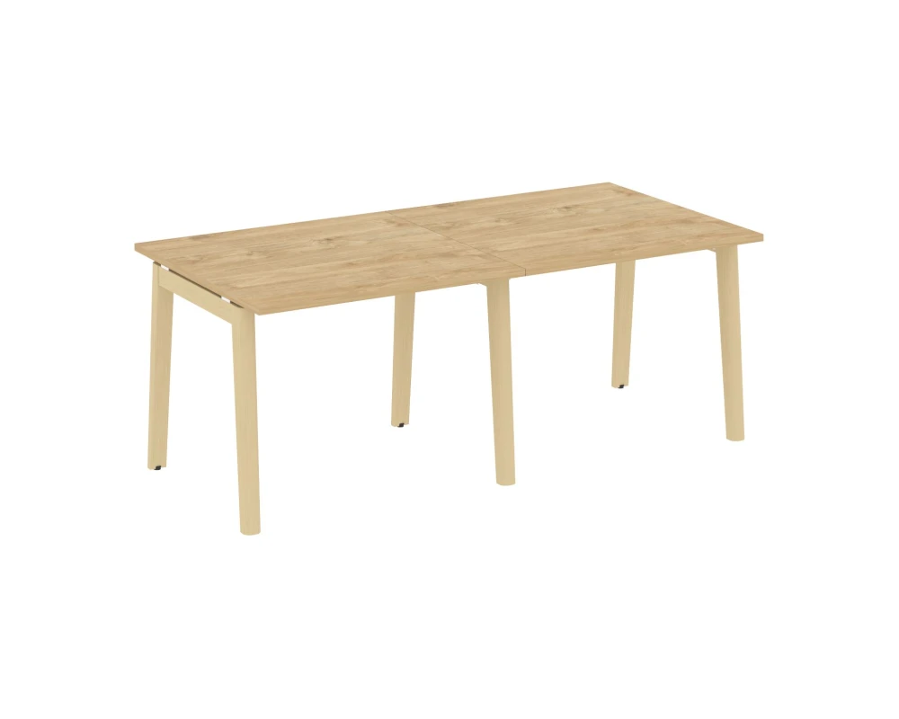 Стол переговорный (2 столешницы), опоры - массив дерева 196x98x75 Оникс Вуд / Onix Wood