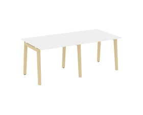 Стол переговорный (2 столешницы), опоры - массив дерева 196x98x75 Оникс Вуд / Onix Wood images