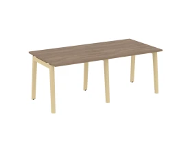 Стол переговорный (2 столешницы), опоры - массив дерева 196x98x75 Оникс Вуд / Onix Wood images