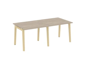 Стол переговорный (2 столешницы), опоры - массив дерева 196x98x75 Оникс Вуд / Onix Wood images