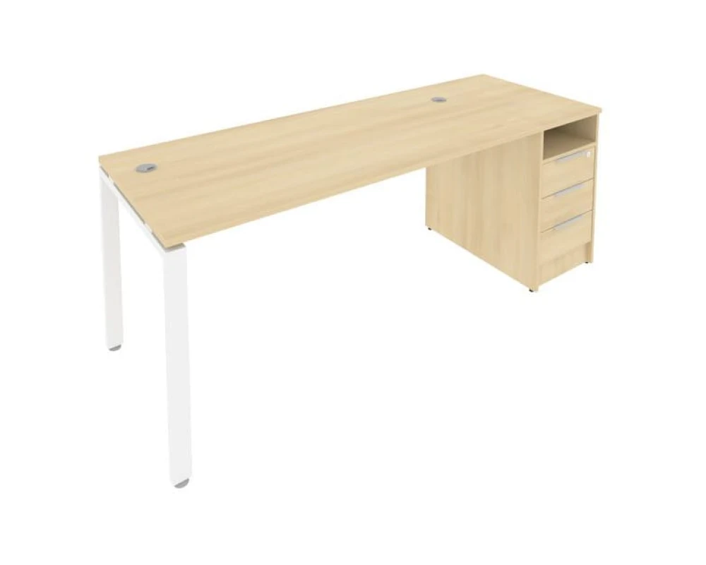 Рабочая станция на П-образном м/к с опорной тумбой 201,2x72x75 Метал Систем / Metal System