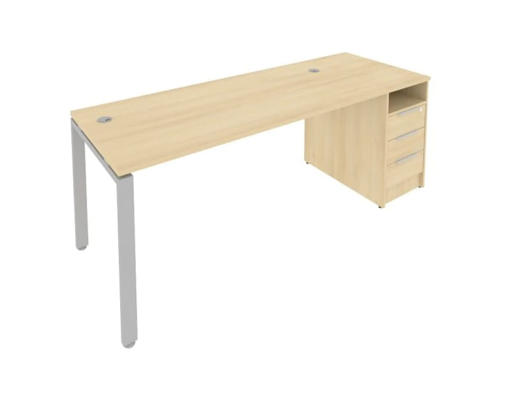 Рабочая станция на П-образном м/к с опорной тумбой 201,2x72x75 Метал Систем / Metal System