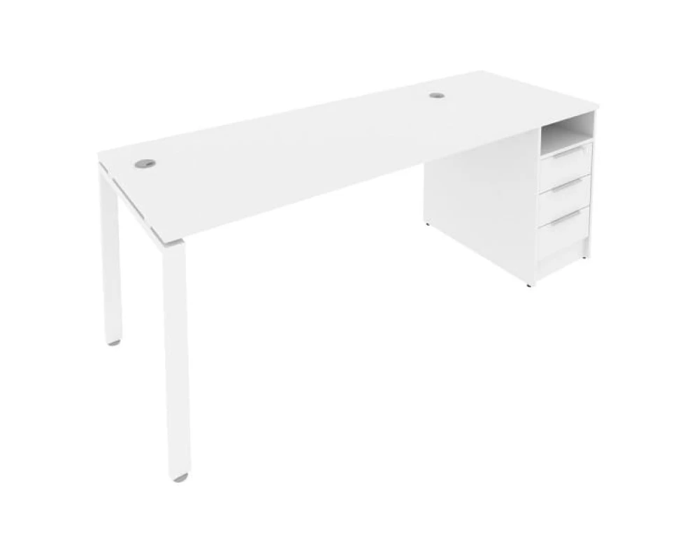 Рабочая станция на П-образном м/к с опорной тумбой 201,2x72x75 Метал Систем / Metal System