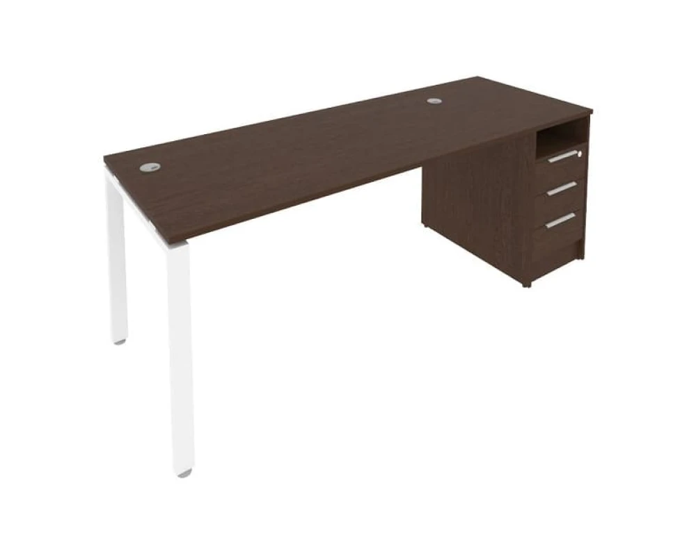 Рабочая станция на П-образном м/к с опорной тумбой 201,2x72x75 Метал Систем / Metal System