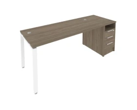 Рабочая станция на П-образном м/к с опорной тумбой 201,2x72x75 Метал Систем / Metal System images