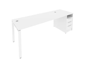 Рабочая станция на П-образном м/к с опорной тумбой 221,2x72x75 Метал Систем / Metal System images