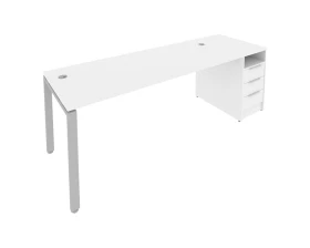 Рабочая станция на П-образном м/к с опорной тумбой 221,2x72x75 Метал Систем / Metal System images