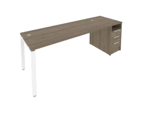 Рабочая станция на П-образном м/к с опорной тумбой 221,2x72x75 Метал Систем / Metal System images