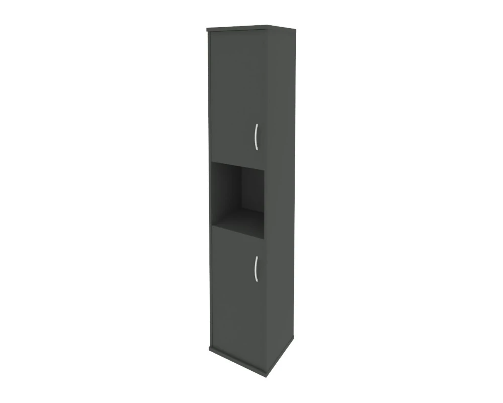 Шкаф высокий узкий левый 2 низкие двери ЛДСП Рива / Riva