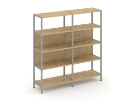 Двухсекционный стеллаж четырехярусный 1590х400х1613 Шелф Систем / Shelf System images