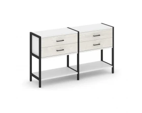 Двухсекционный стеллаж двухярусный с ящиками 1590х400х879 Шелф Систем / Shelf System images