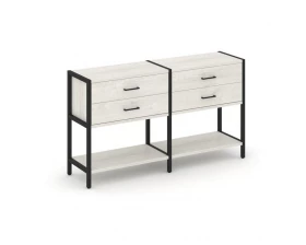 Двухсекционный стеллаж двухярусный с ящиками 1590х400х879 Шелф Систем / Shelf System images