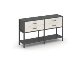 Двухсекционный стеллаж двухярусный с ящиками 1590х400х879 Шелф Систем / Shelf System images