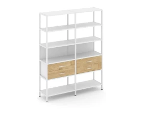 Двухсекционный стеллаж пятиярусный с ящиками 1590х400х1980 Шелф Систем / Shelf System images