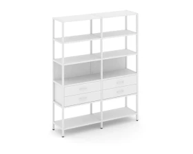 Двухсекционный стеллаж пятиярусный с ящиками 1590х400х1980 Шелф Систем / Shelf System images