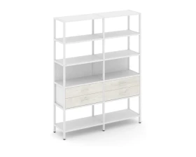 Двухсекционный стеллаж пятиярусный с ящиками 1590х400х1980 Шелф Систем / Shelf System images