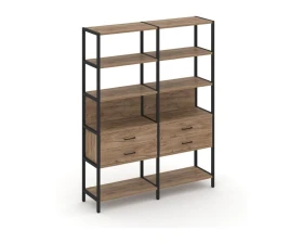 Двухсекционный стеллаж пятиярусный с ящиками 1590х400х1980 Шелф Систем / Shelf System images
