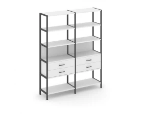 Двухсекционный стеллаж пятиярусный с ящиками 1590х400х1980 Шелф Систем / Shelf System images
