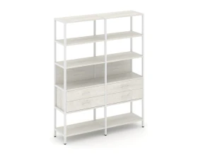 Двухсекционный стеллаж пятиярусный с ящиками 1590х400х1980 Шелф Систем / Shelf System images