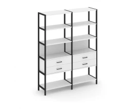Двухсекционный стеллаж пятиярусный с ящиками 1590х400х1980 Шелф Систем / Shelf System images