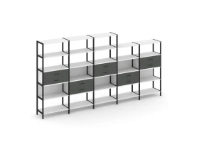 Пятисекционный стеллаж пятиярусный с ящиками 3930х400х1980 Шелф Систем / Shelf System images